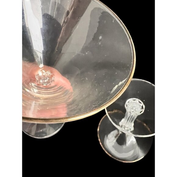 Libbey Rock Sharpe Martini Cocktail 6” Glass Drinkware Barware Gold Rimmed - Picture 7 of 8